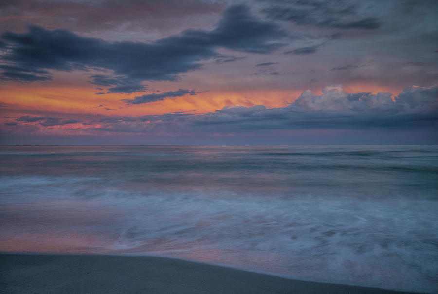 Atlantic Ocean During Sunset, Rockaway Beach New York Photograph by Mike Deutsch