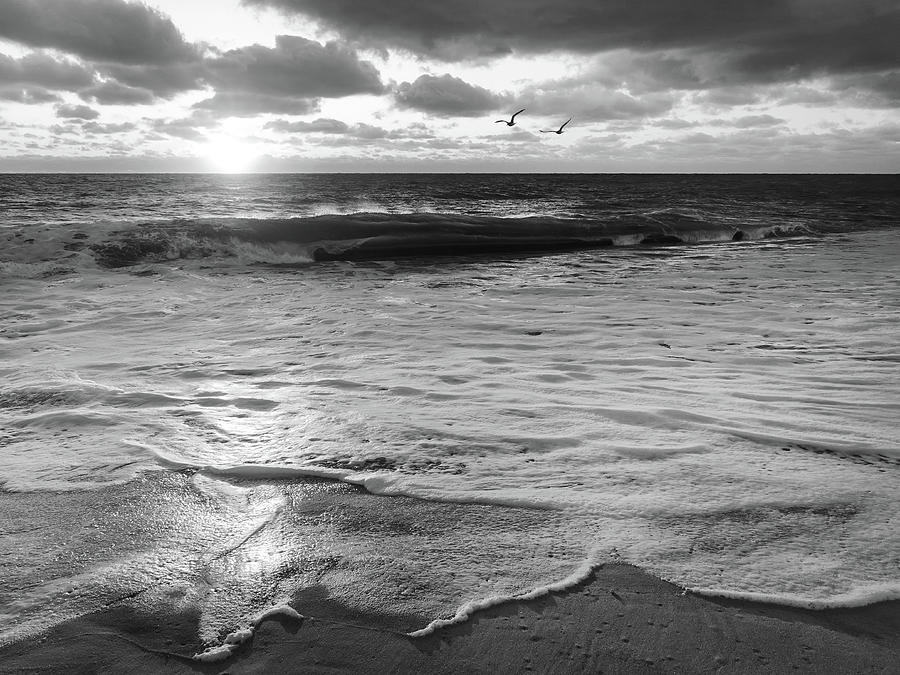 Atlantic Ocean Waves 3 black and white Photograph by Lori Deiter - Fine ...