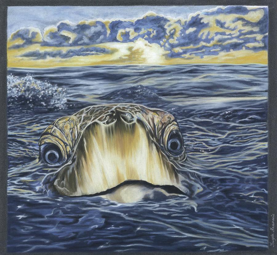 Atlantic ridley sea turtle Pastel by Twyla Francois