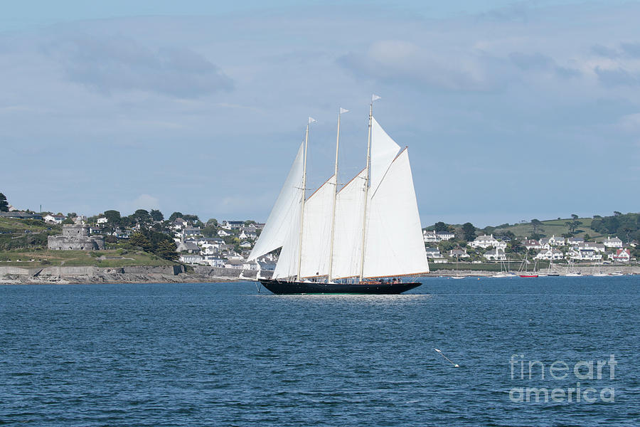 Atlantic Schooner at St Mawes Castle Photograph by Terri Waters