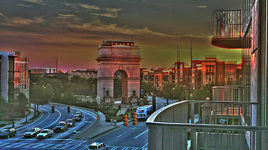 Atlantic Station Sunset Vista Watercolor  Photograph by Kenny Glover