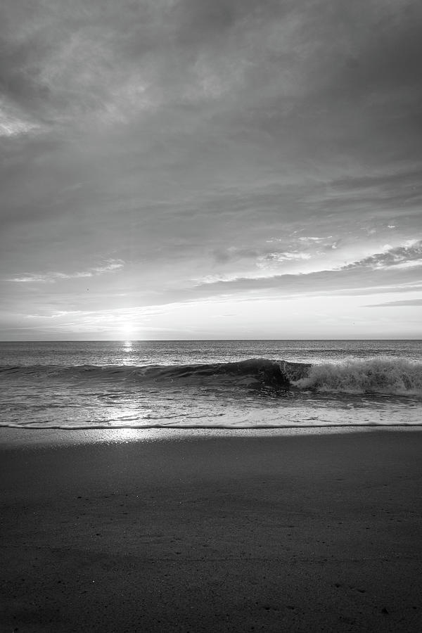 Atlantic Sunrise from Dewey Beach - Black and White Photograph by Jason Fink