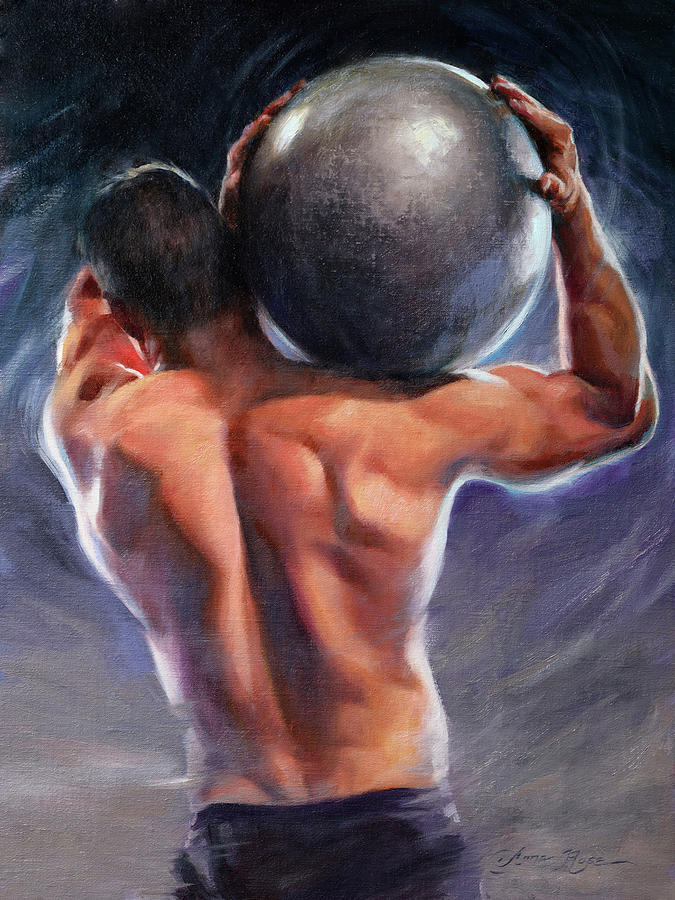 Athlete Painting - Atlas by Anna Rose Bain Athlete Painting - Atlas by Anna Rose Bain