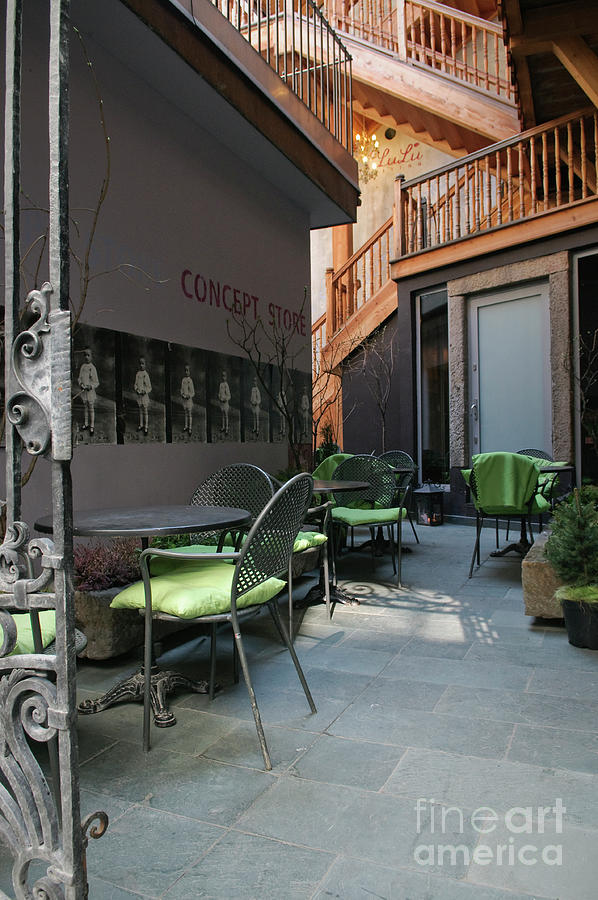 Atmospheric Courtyard Cafe In Krakow Poland Photograph