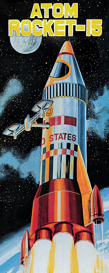 Vintage Drawing - Atom Rocket-15 by Vintage Toy Posters