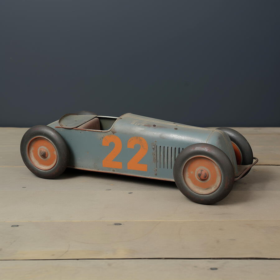 Atomic Age Tin Toy Race Car Number 22 Digital Art by Yo Pedro
