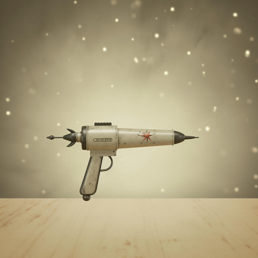 Space Digital Art - Atomic Age Toy Laser Blaster by Yo Pedro