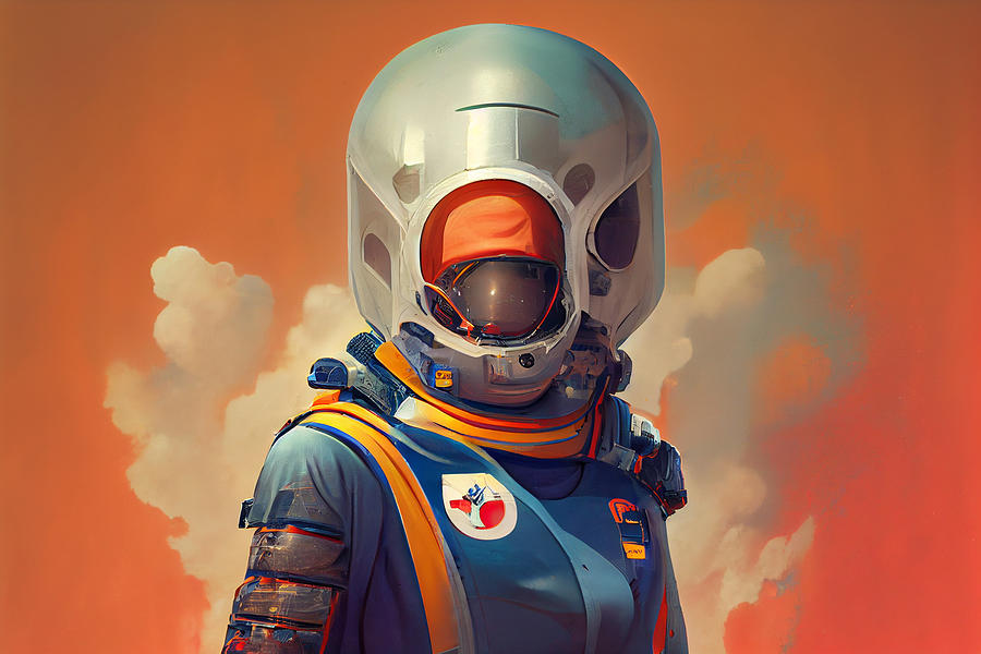 Atomic  Astronaut  Inspared  By  Damon  Soule  C6881a46  54ef  4e44  A168  Efaac2171a8e Painting by MotionAge Designs