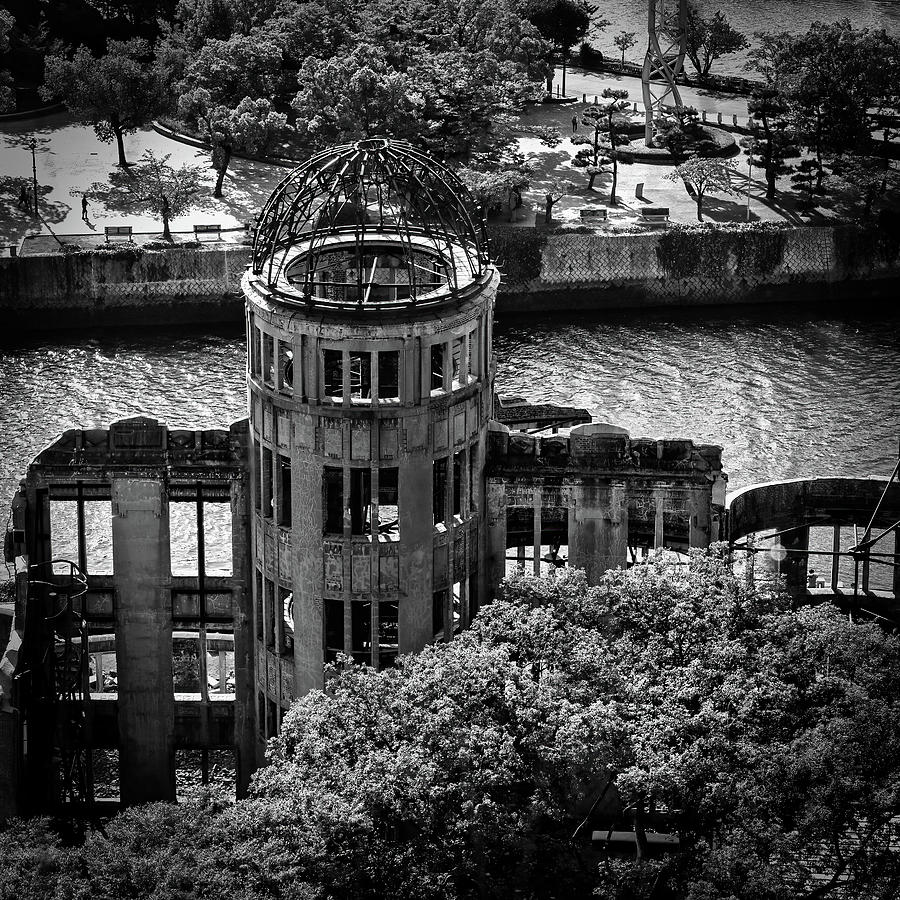 Black And White Photograph - Atomic Bomb Dome 21 by Bill Chizek
