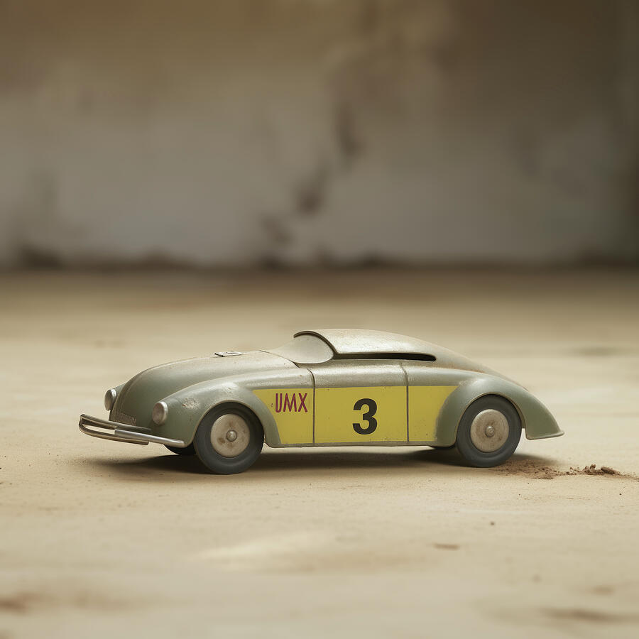 Atomic Tin Toy Racecar 3 Digital Art by Yo Pedro