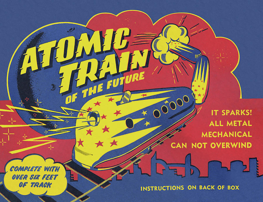 Vintage Drawing - Atomic Train of the Future by Vintage Toy Posters