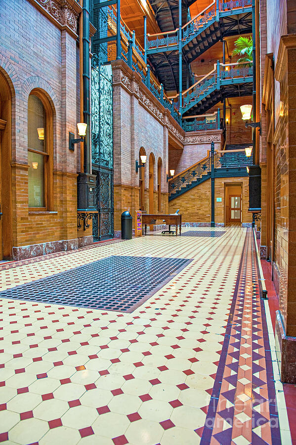 Downtown Photograph - Atrium Bradbury Walkway Stairs by David Zanzinger