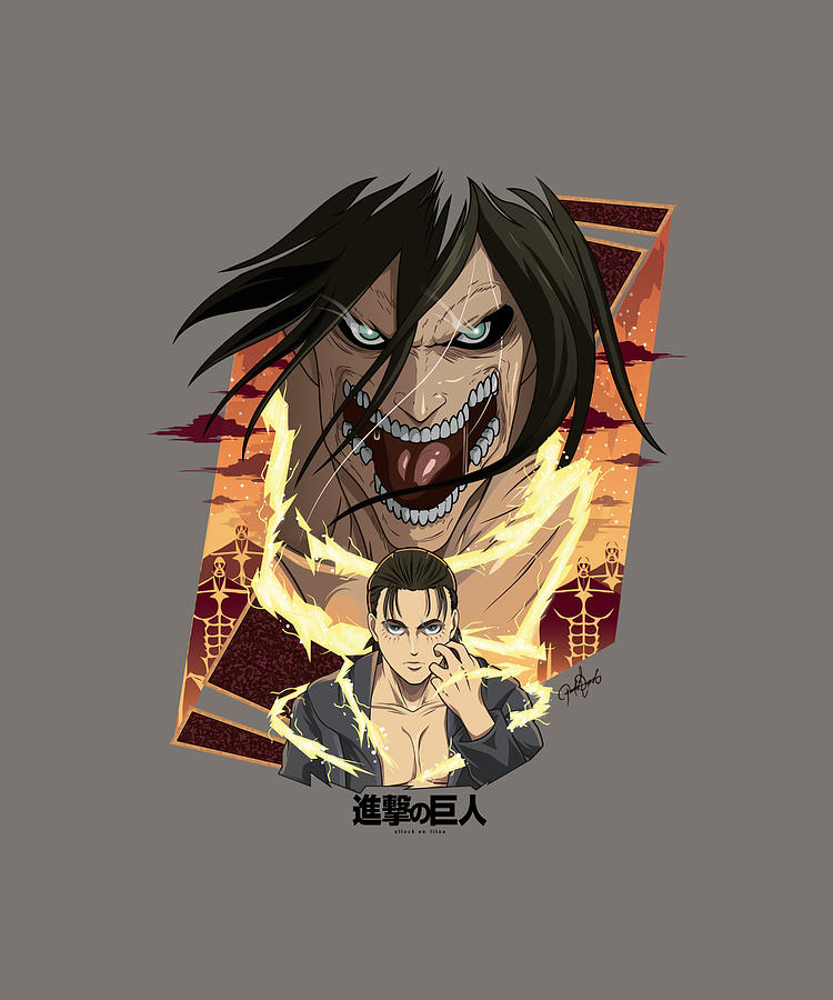 Attack On Titan Eren Jaeger Kids T nostalgia 70s Tapestry - Textile by ...