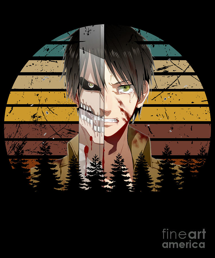 Attack On Titan Vintage Eren Anime Drawing by Anime Art - Pixels