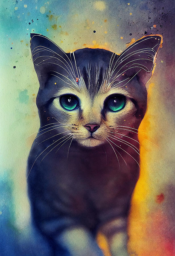 Attentive Cat Digital Art By Amon Moseley Fine Art America