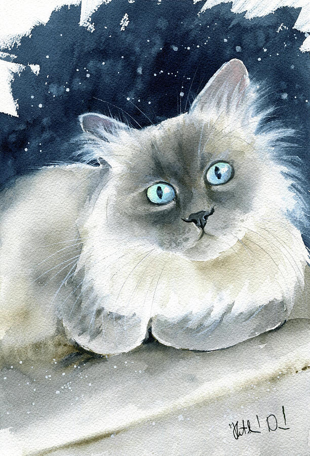 Atticus Ragdoll Cat Painting Painting by Dora Hathazi Mendes