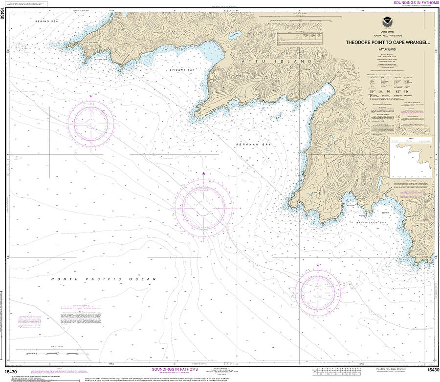 Attu Island Theodore Point to Cape Wrangell Nautical Chart 16430 ...