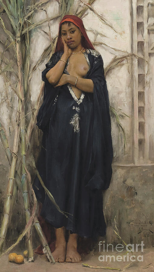 Nude Painting - Au Jardin, 1881 by Julius Leblanc Stewart by Julius Leblanc Stewart