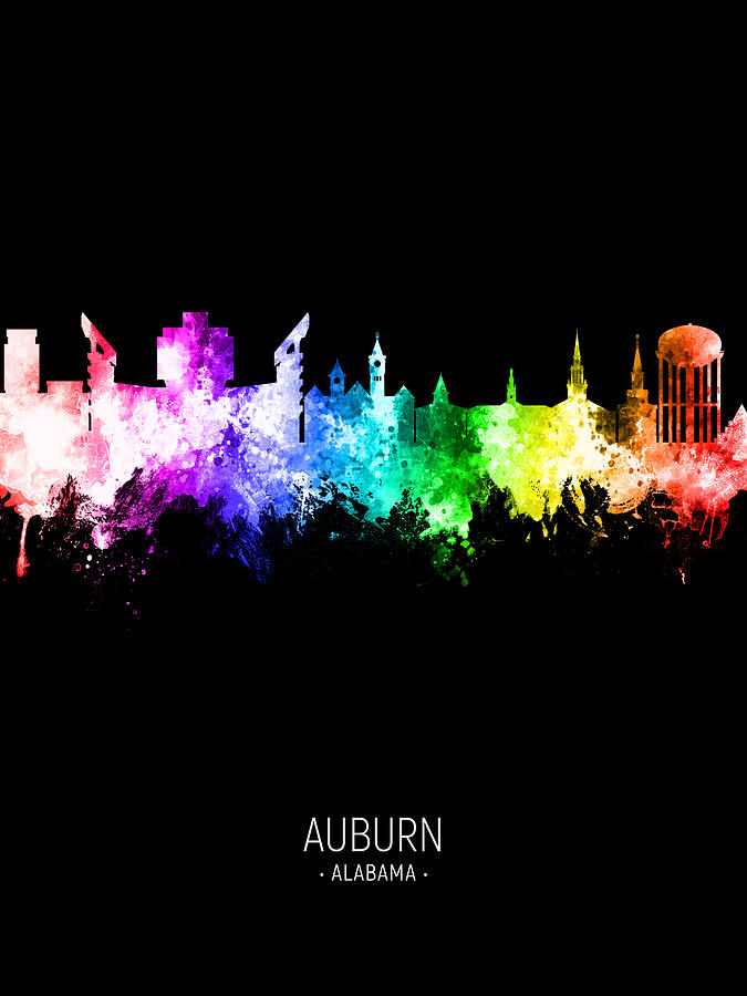 Auburn Alabama Skyline #90 Digital Art by Michael Tompsett