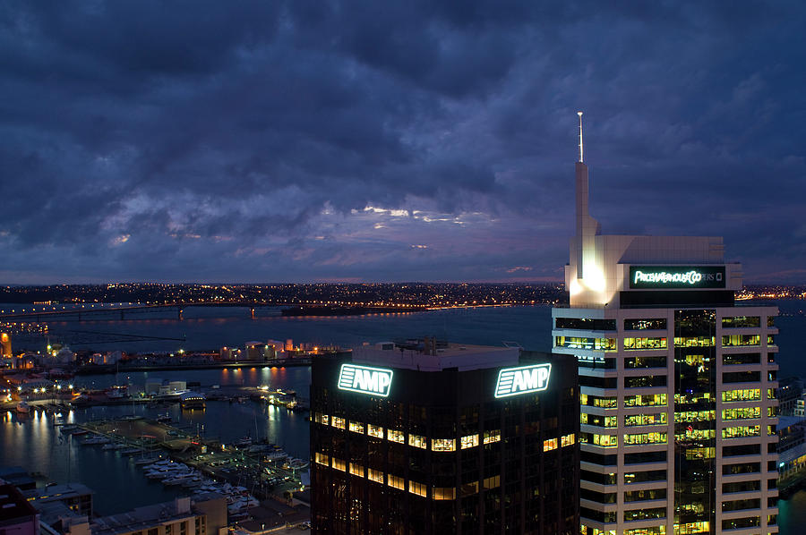 Auckland at dusk Photograph by David L Moore