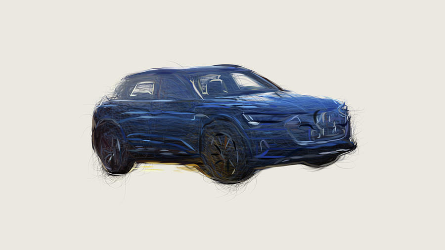Audi E Tron Car Drawing Digital Art