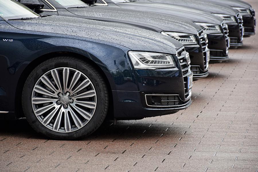 Audi limousines on the parking Photograph by Tramino