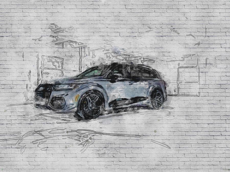Audi Q7 2018 ABT sports SUV exterior new gray German cars Vossen wheels Digital Art by Ashtyn