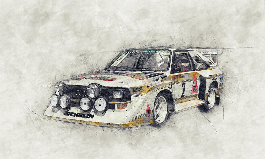 Car Mixed Media - Audi Quattro 1 - Rally Car - 1980 - Automotive Art - Car Posters by Studio Grafiikka
