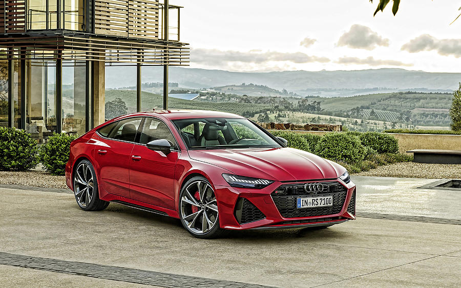 Audi RS7 Sportback, 2020, 4k, front view, red sports coupe, new red RS7 ...