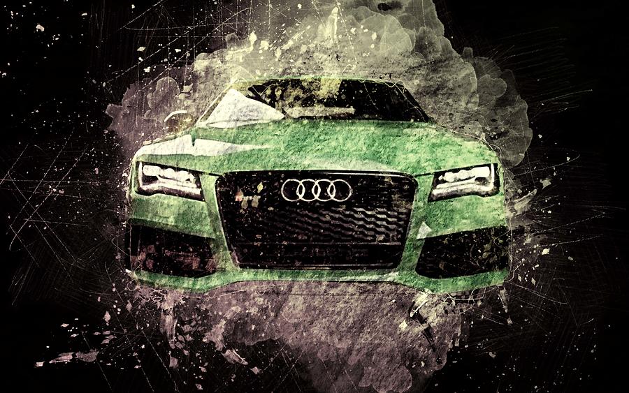 Audi Rs7 Sportback Supercars Green Rs7 Audi Digital Art By Bren 