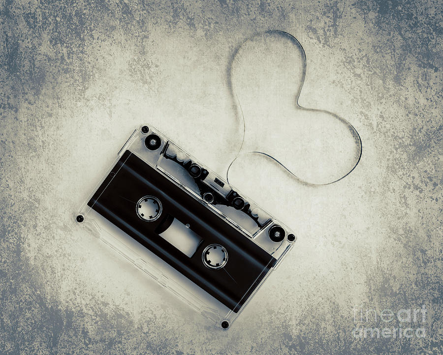 Music Photograph - Audio cassette love by Delphimages Photo Creations