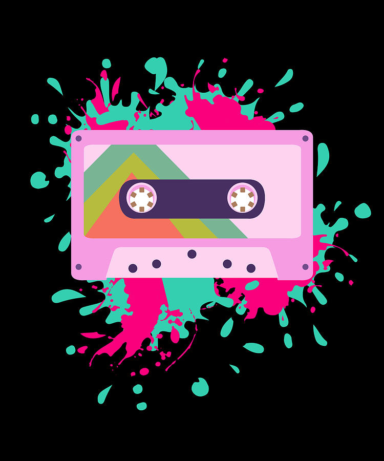 Audio Cassette Retro 80s Vintage 90s Tape Digital Art By Crazy Squirrel Pixels