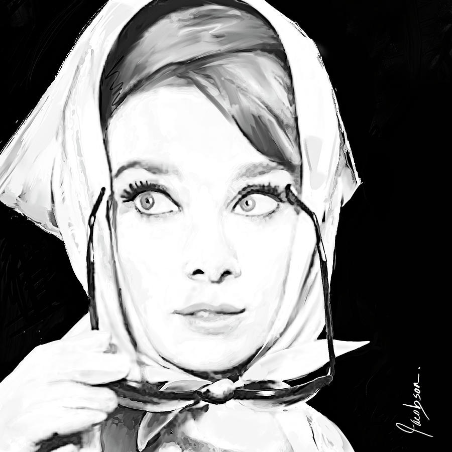 Audrey Hepburn 3 Black/white Painting by Jackie Medow-Jacobson