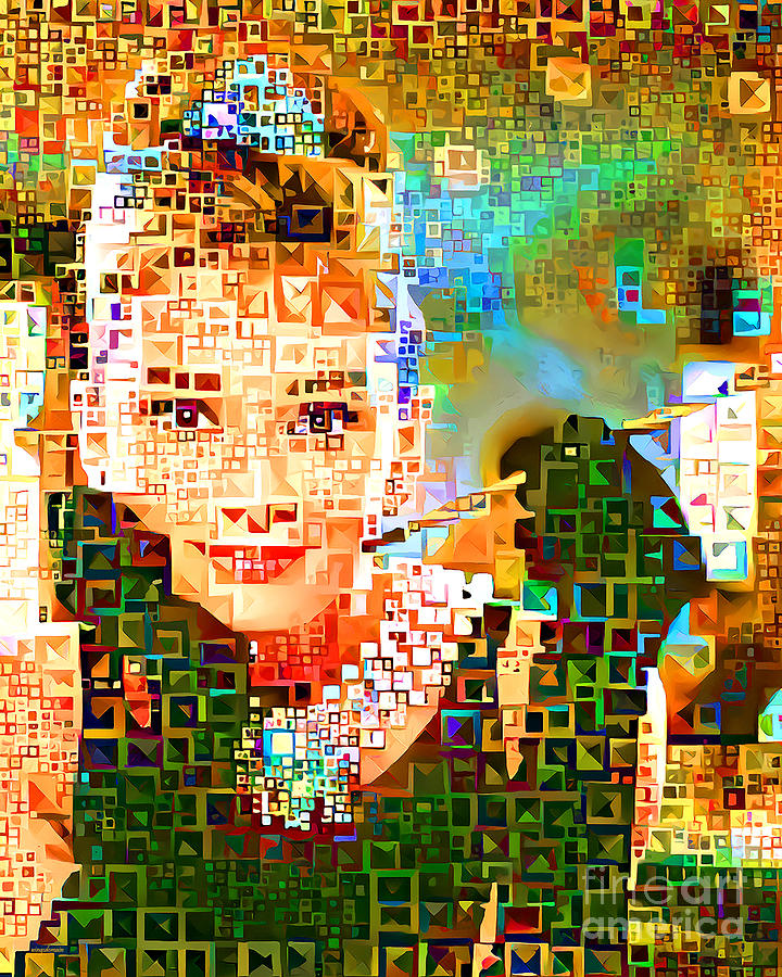 Audrey Hepburn Breakfast at Tiffanys in Contemporary Mid Century Modern MCM Cubism 20210321 Photograph by Wingsdomain Art and Photography