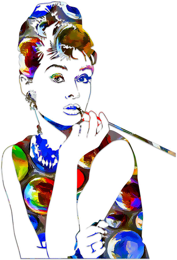 Audrey Hepburn Breakfast At Tiffanys Mixed Media by Marvin Blaine