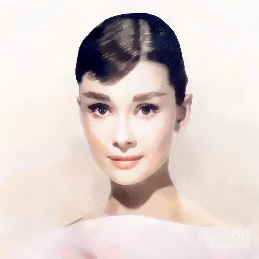 Audrey Hepburn British actress Digital Art by Jerzy Czyz