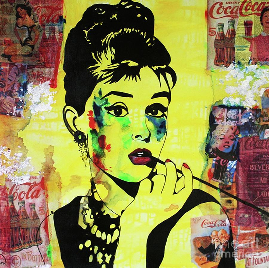 Audrey Hepburn Coca Cola Painting Painting by Kathleen Artist PRO