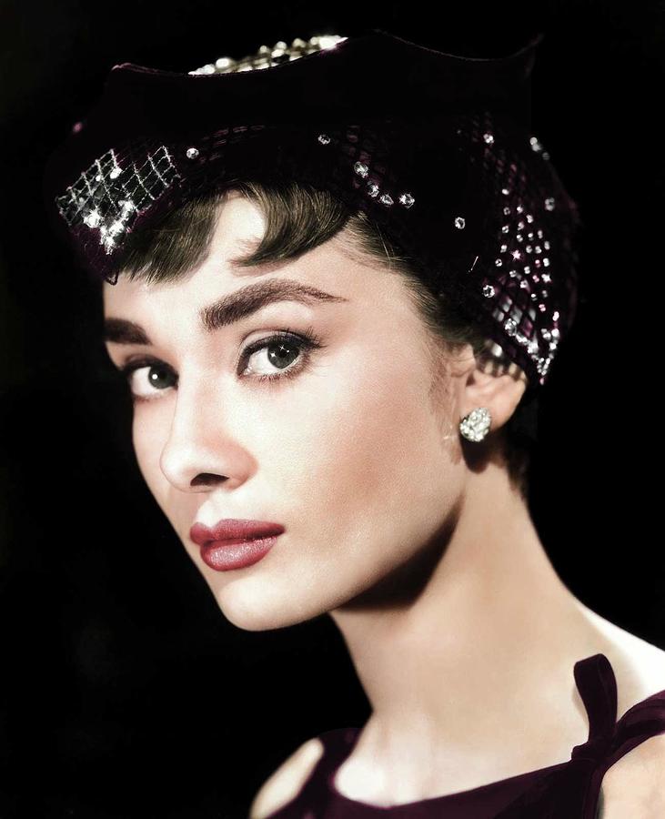Audrey Hepburn Photograph - Audrey Hepburn colorized by Movie World Posters