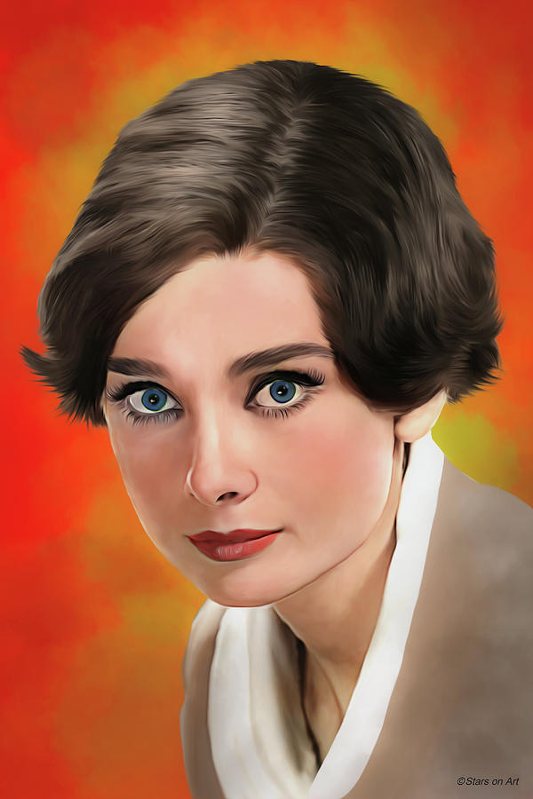 Audrey Hepburn illustration Digital Art by Movie World Posters