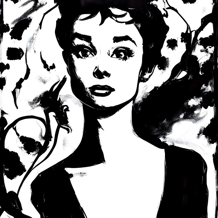 Audrey Hepburn Digital Art by Mauricio Sobalvarro - Pixels