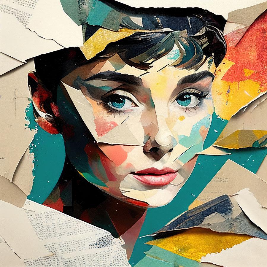 Portrait Digital Art - Audrey Hepburn No.2 by My Head Cinema