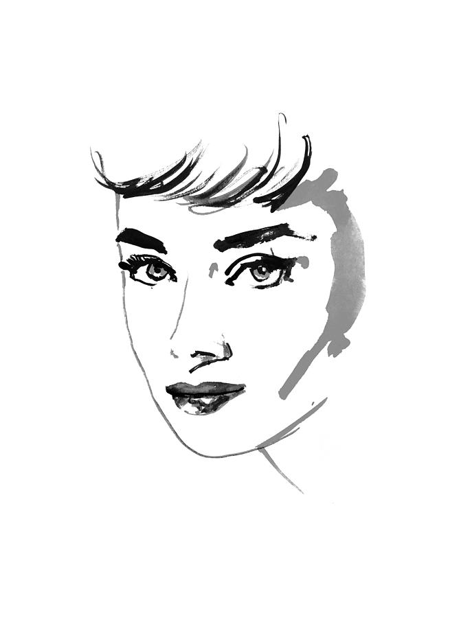 Audrey Hepburn Painting by Pechane Sumie - Fine Art America