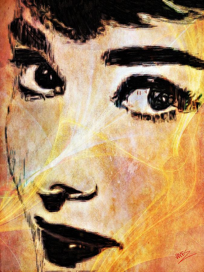Audrey Hepburn Portrait Painting by James Shepherd