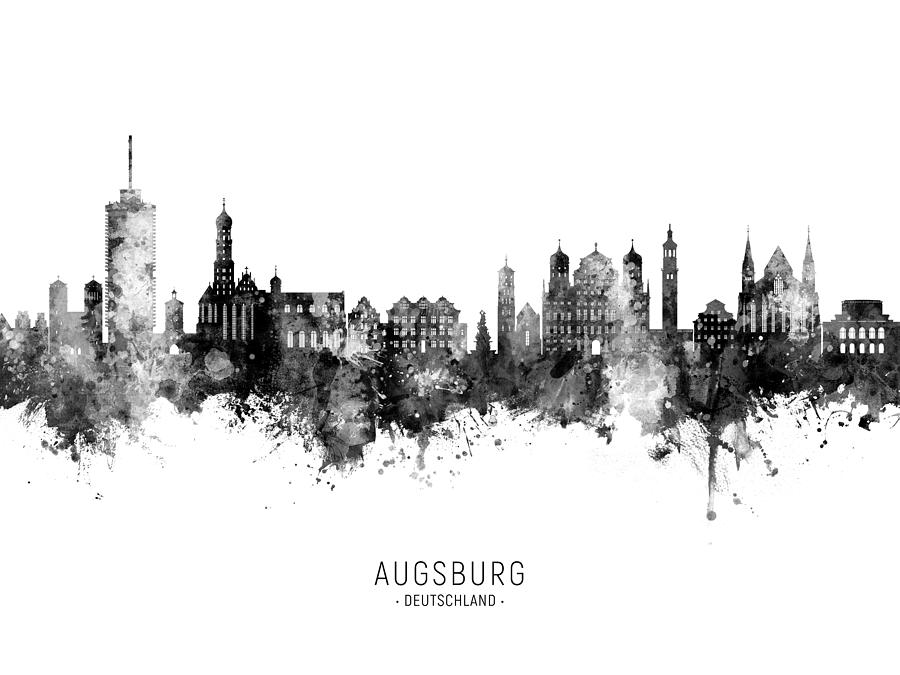 Augsburg Germany Skyline #52 Digital Art by Michael Tompsett