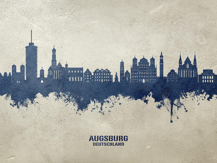 Augsburg Germany Skyline #62 Digital Art by Michael Tompsett