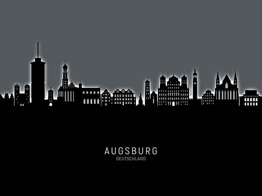 Augsburg Germany Skyline #65 Digital Art by Michael Tompsett