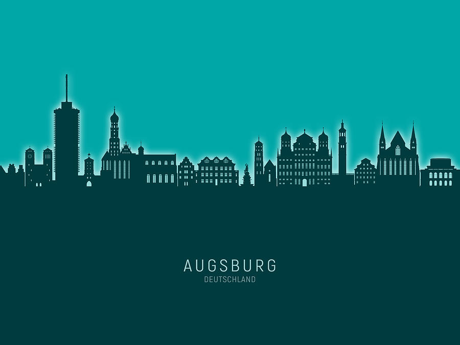 Augsburg Germany Skyline #66 Digital Art by Michael Tompsett