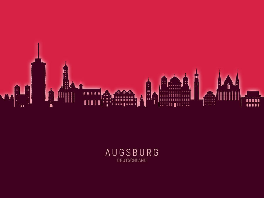 Augsburg Germany Skyline #70 Digital Art by Michael Tompsett