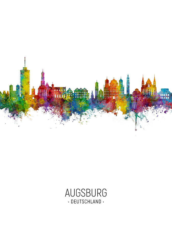 Augsburg Germany Skyline #73 Digital Art by Michael Tompsett