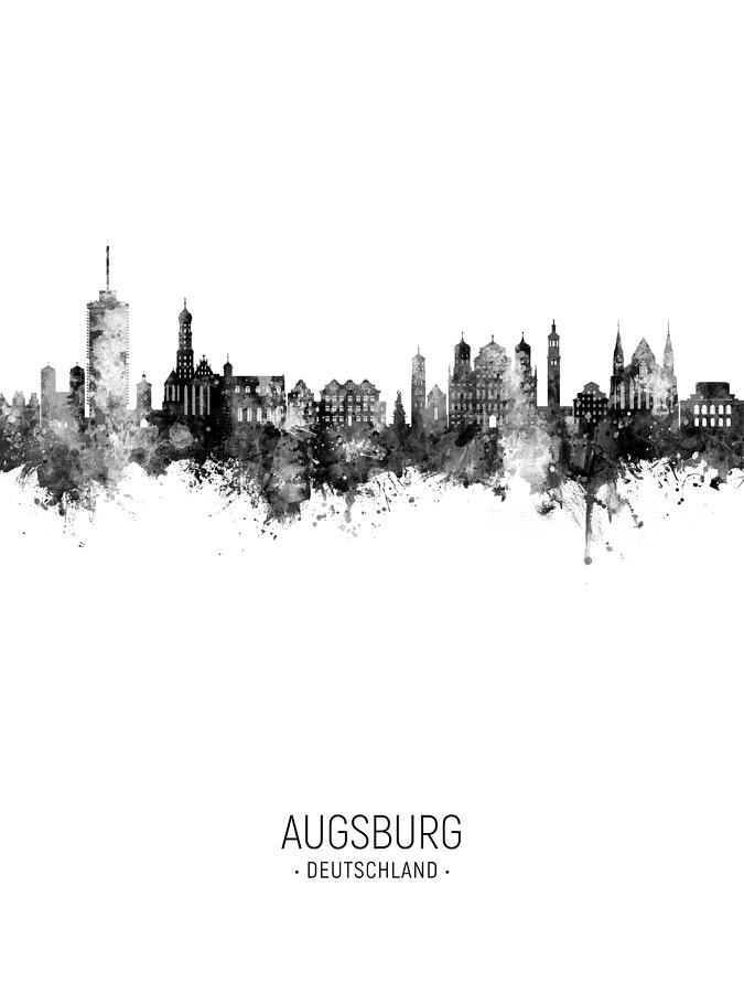 Augsburg Germany Skyline #77 Digital Art by Michael Tompsett